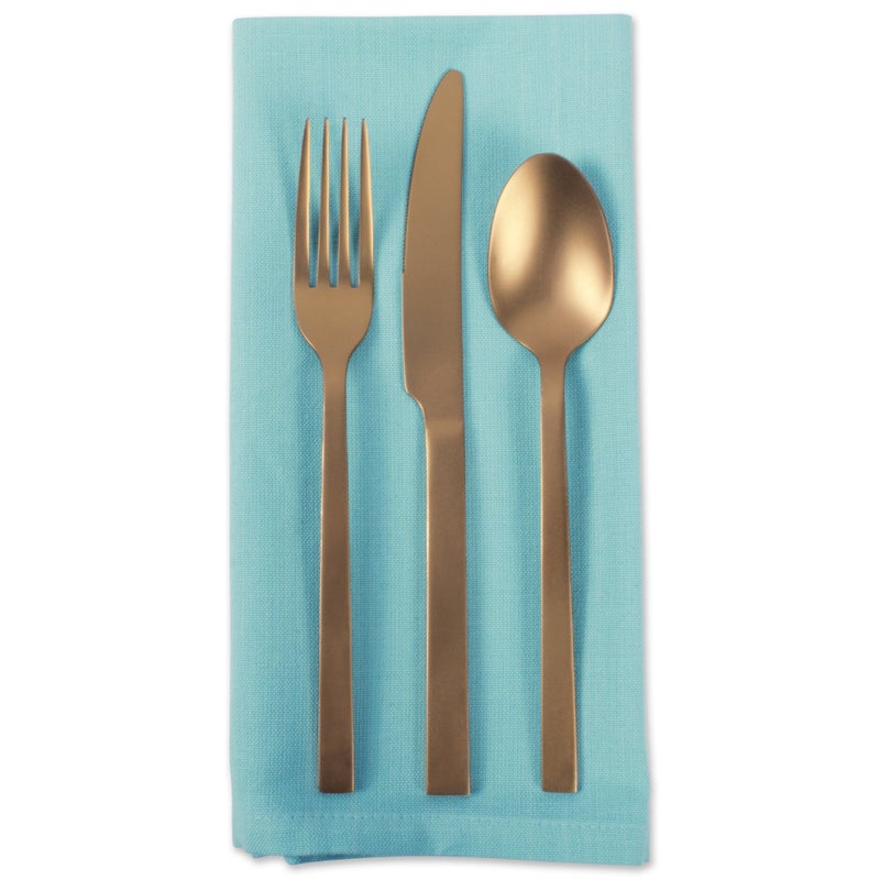 DII Solid Pastel Napkin Set Cotton, Machine Washable, 20x20 Inch, Aqua, 6 Count - Image 5